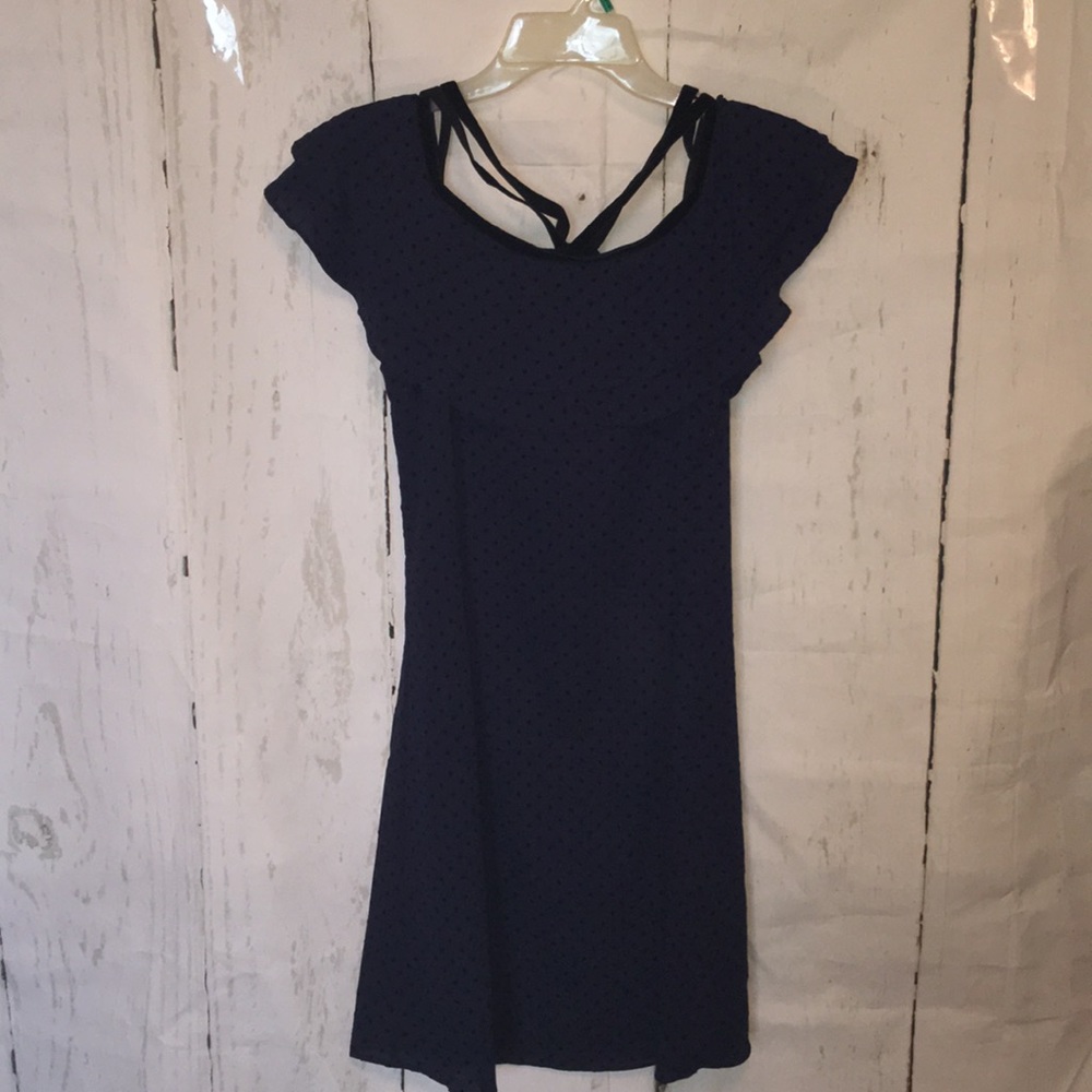 ‘Current Air’ NWOT Navy w/ Black Polka Dots Dress